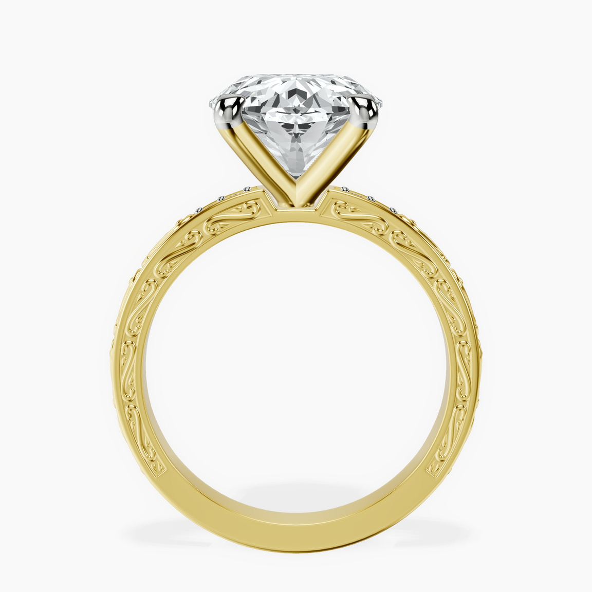 10kt Yellow Gold Antique Allure Vintage Lab Diamond Ring side right image one