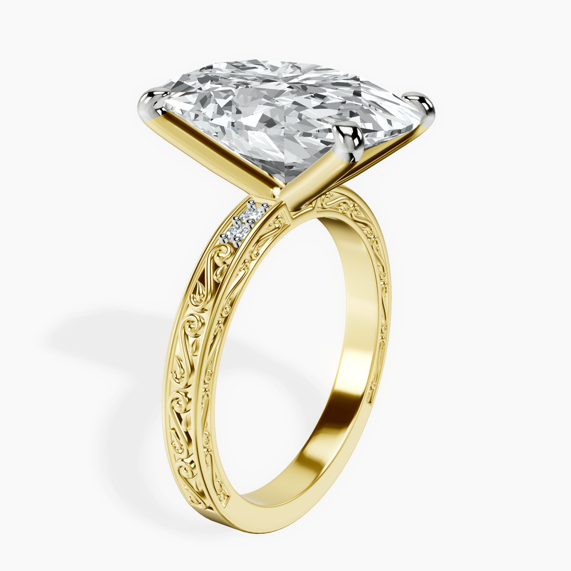 10kt Yellow Gold Antique Allure Vintage Lab Diamond Ring standing product image one
