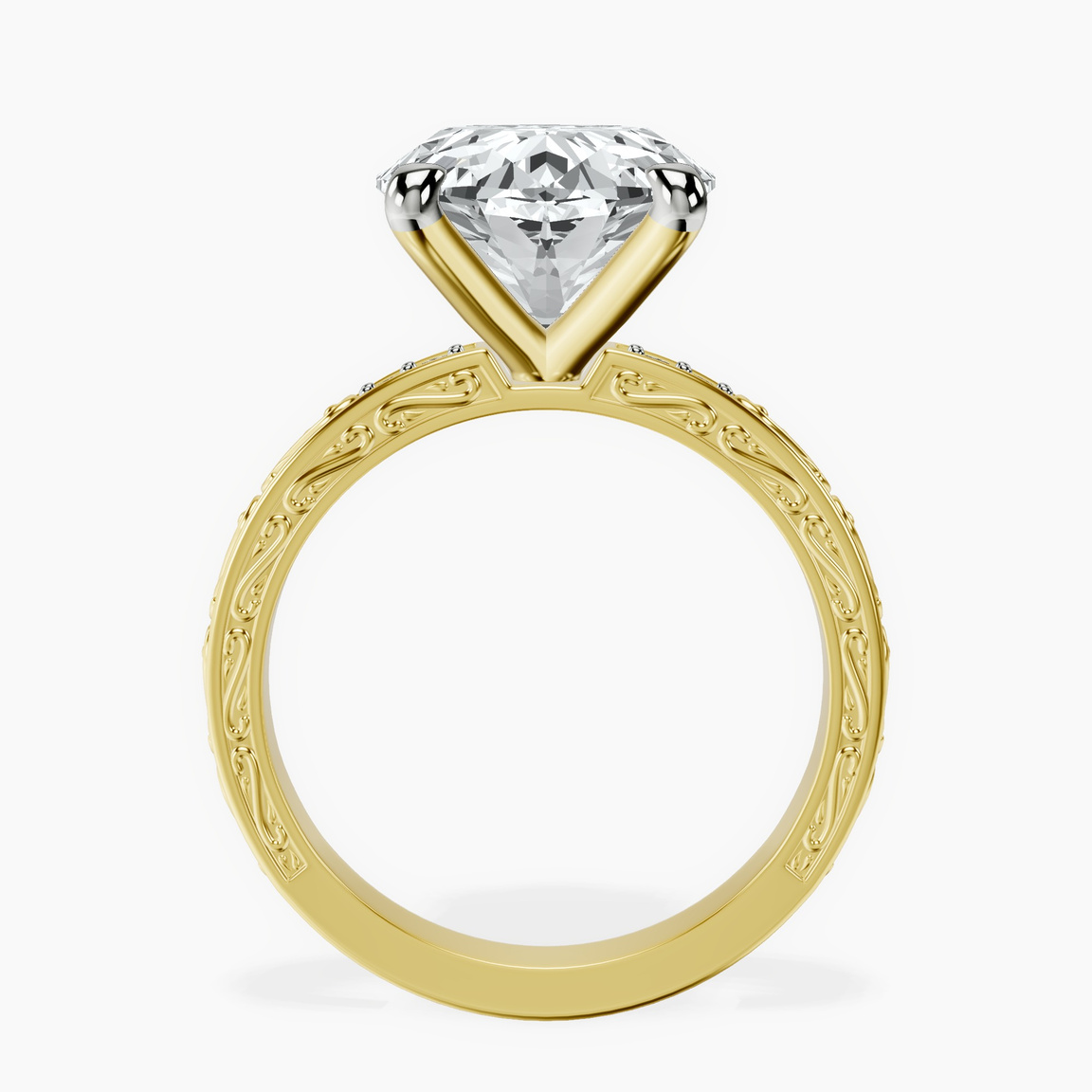 10kt Yellow Gold Antique Allure Vintage Lab Diamond Ring side right image one