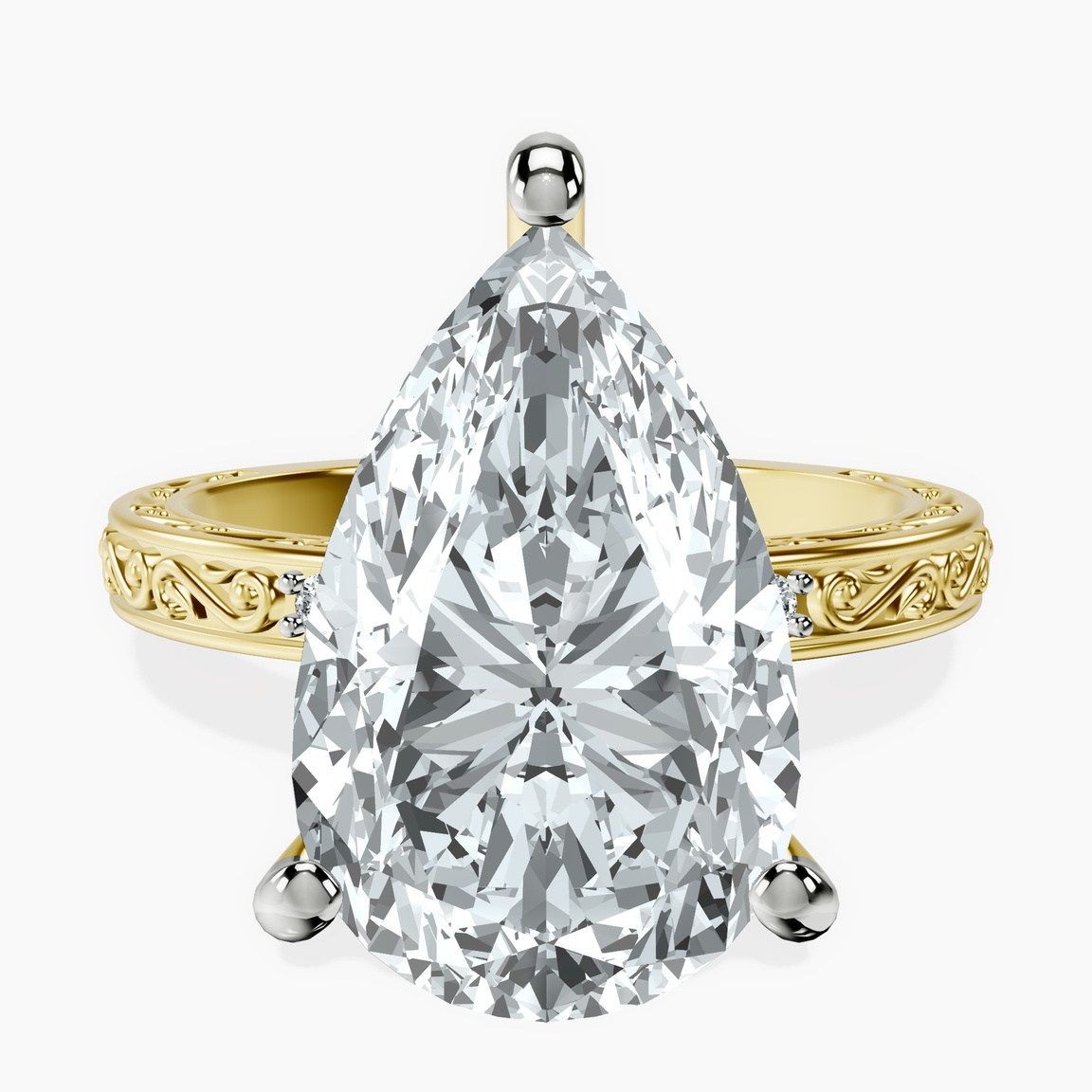 14kt Yellow Gold Antique Allure Vintage Lab Diamond Ring front image