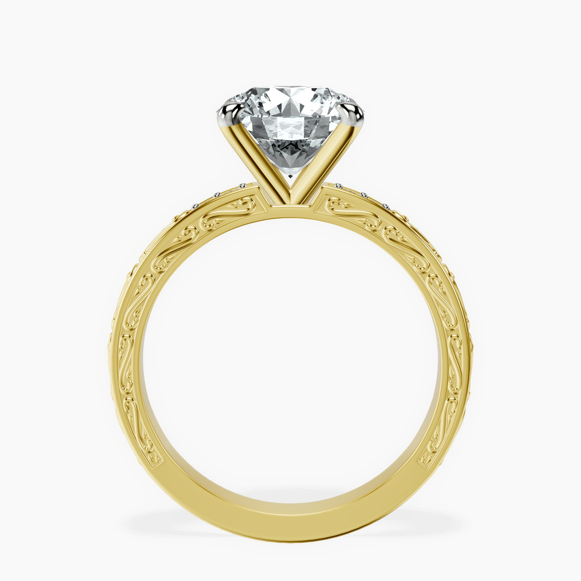 10kt Yellow Gold Antique Allure Vintage Lab Diamond Ring side right image one
