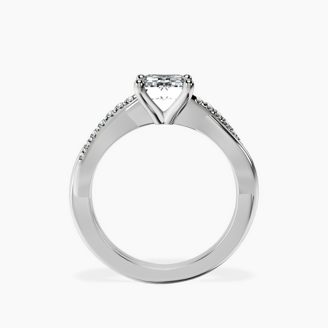 10kt White Gold Twisted Vine Lab Diamond Ring side right image one