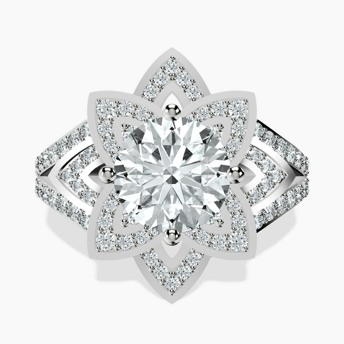 9ct White Gold Indigo Vintage Lab Diamond Ring front image
