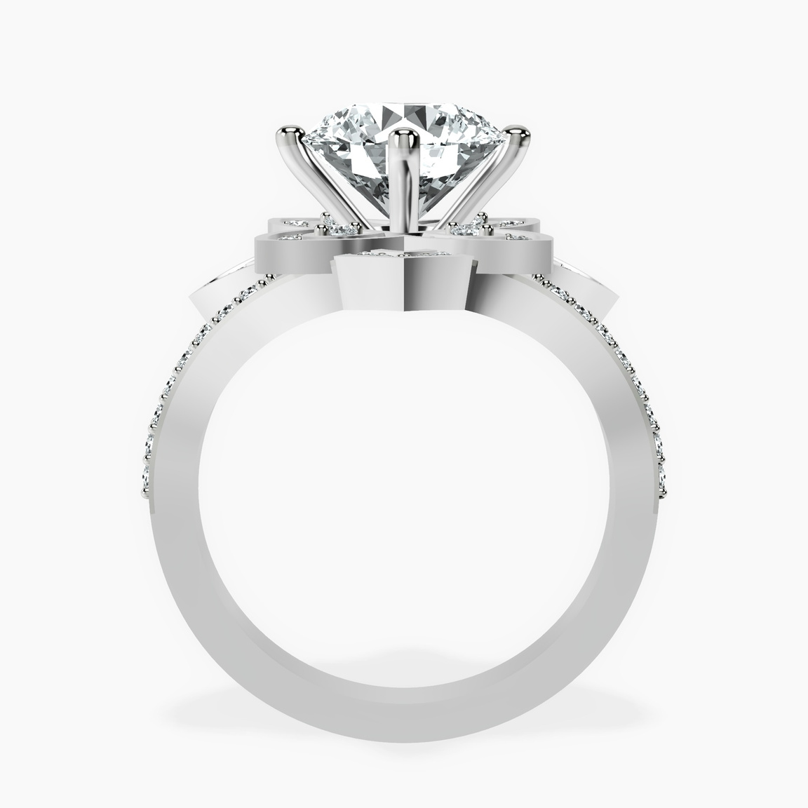 10kt White Gold Indigo Vintage Lab Diamond Ring side right image one