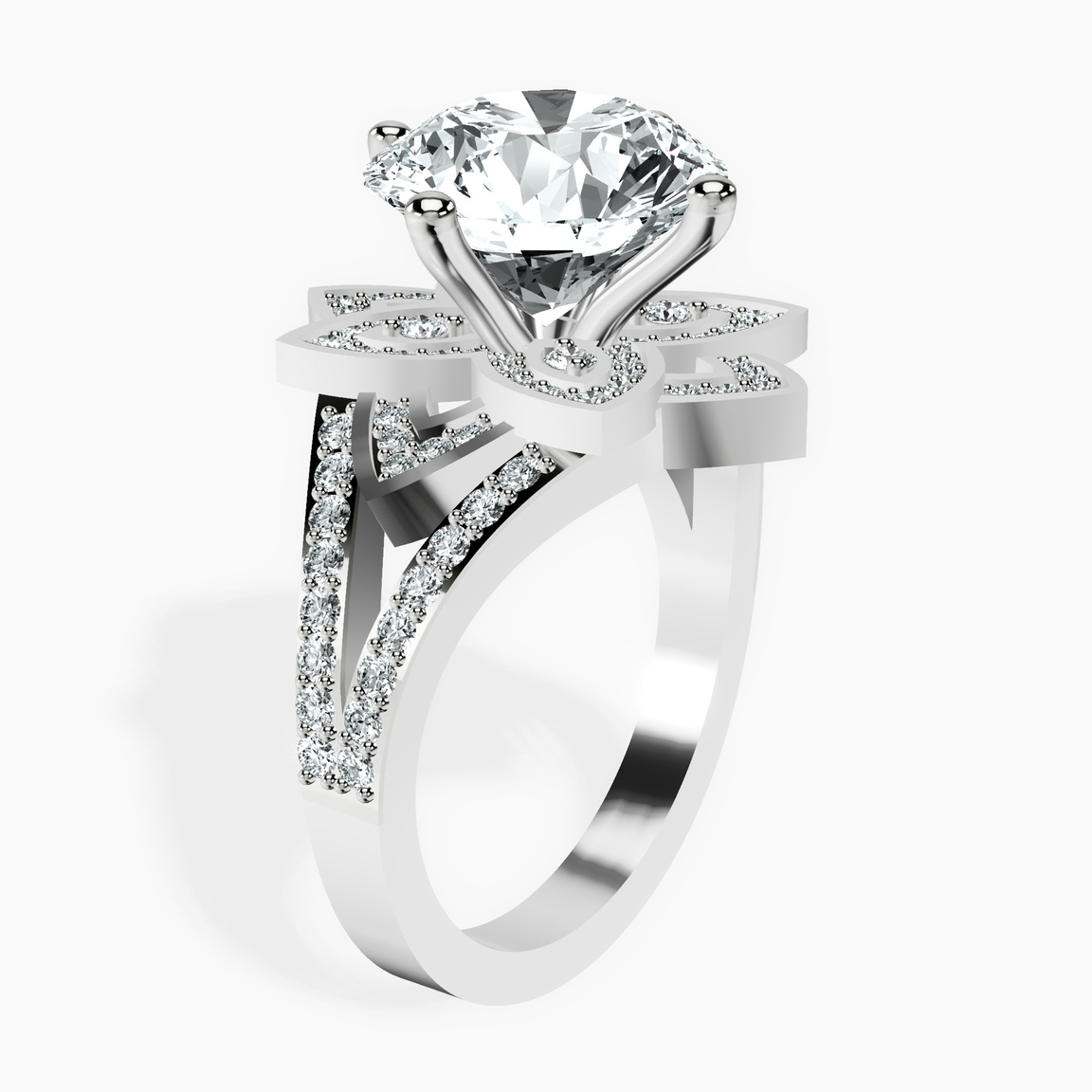 10kt White Gold Indigo Vintage Lab Diamond Ring standing product image one