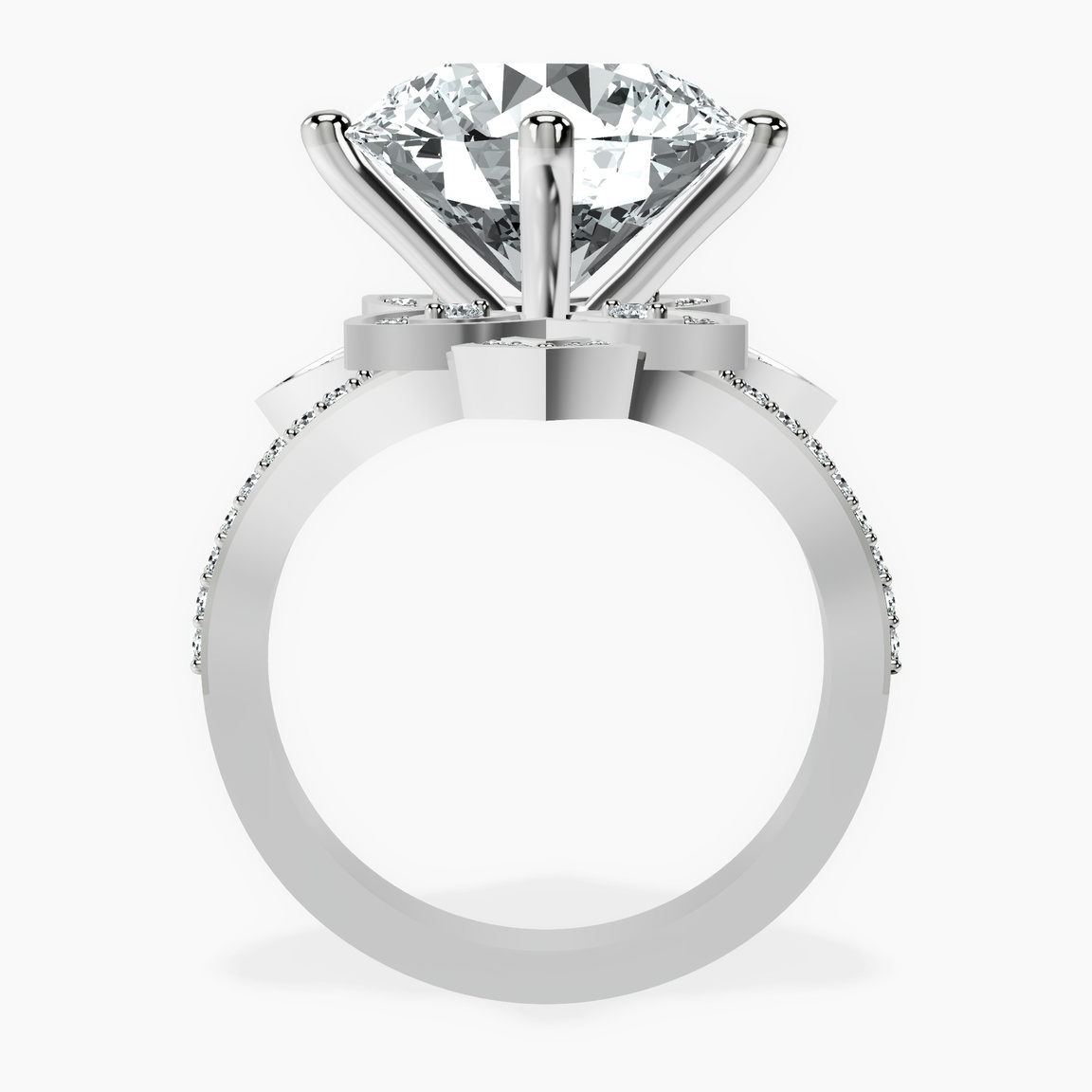 10kt White Gold Indigo Vintage Lab Diamond Ring side right image one