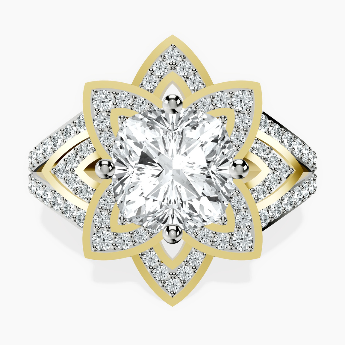 10kt Yellow Gold Indigo Vintage Lab Diamond Ring front image