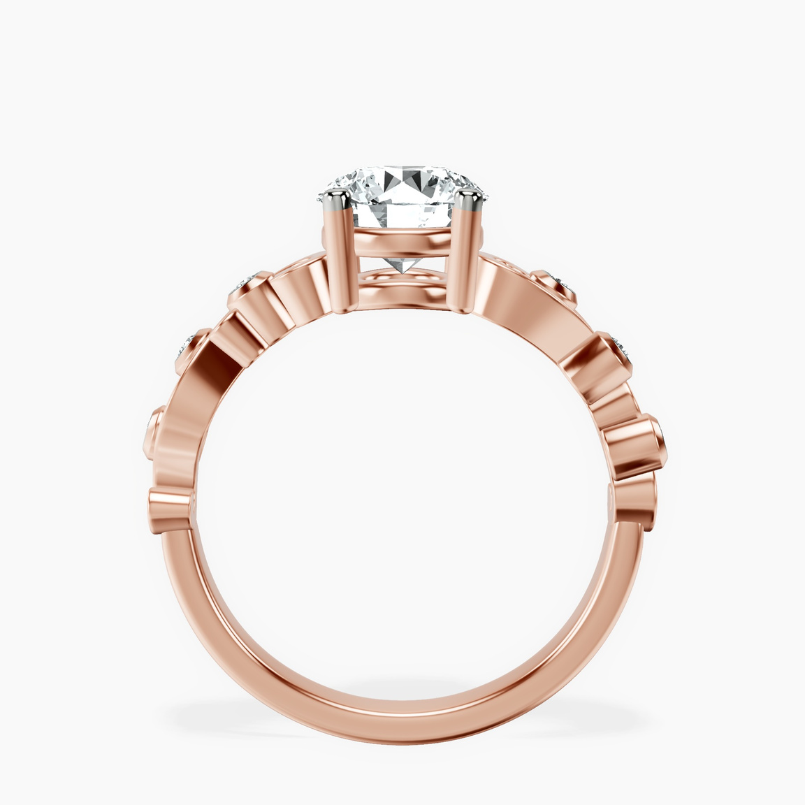 18ct Rose Gold Catrina Cutwork Lab Diamond Ring side right image one