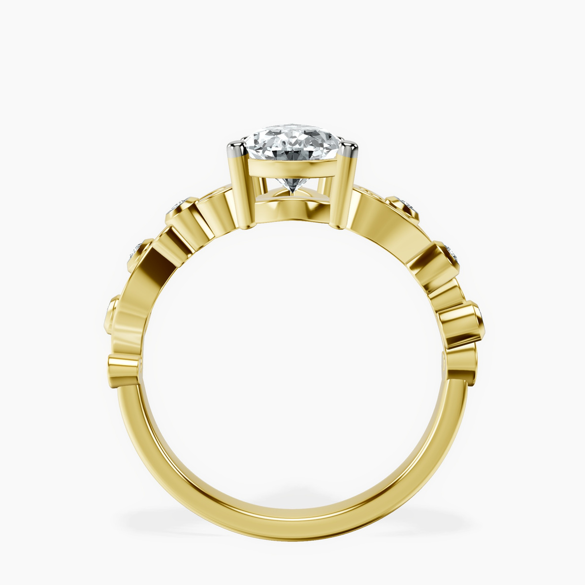 10kt Yellow Gold Catrina Cutwork Lab Diamond Ring side right image one
