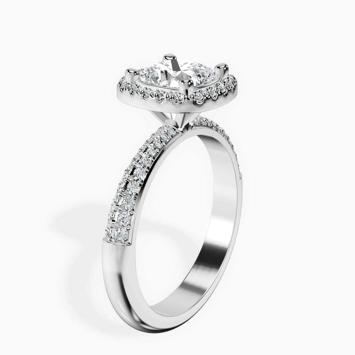 Platinum Kathrine Halo Lab Diamond Ring standing product image one