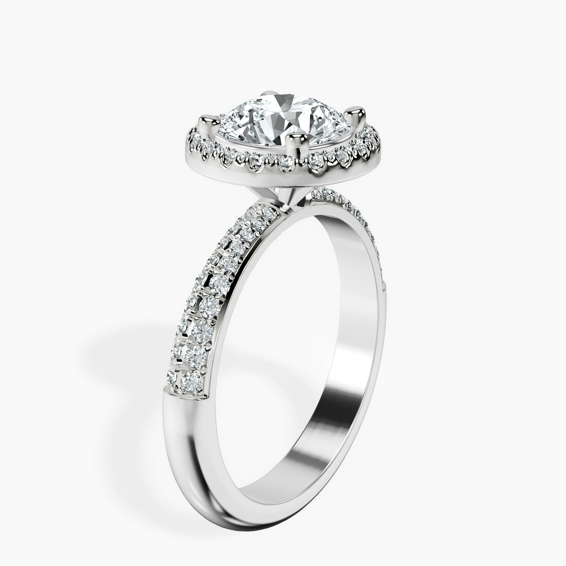 9ct White Gold Kathrine Halo Lab Diamond Ring standing product image one