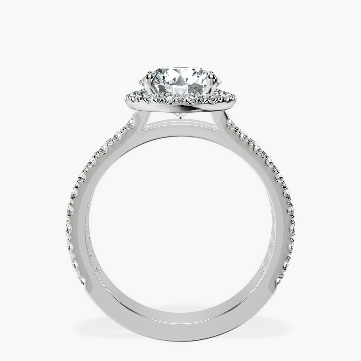 9ct White Gold Luna Split Shank Halo Lab Diamond Ring side right image one