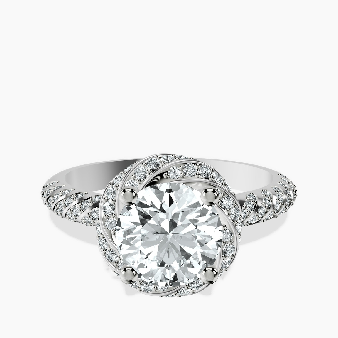Platinum Entwined Love Halo Lab Diamond Ring front image
