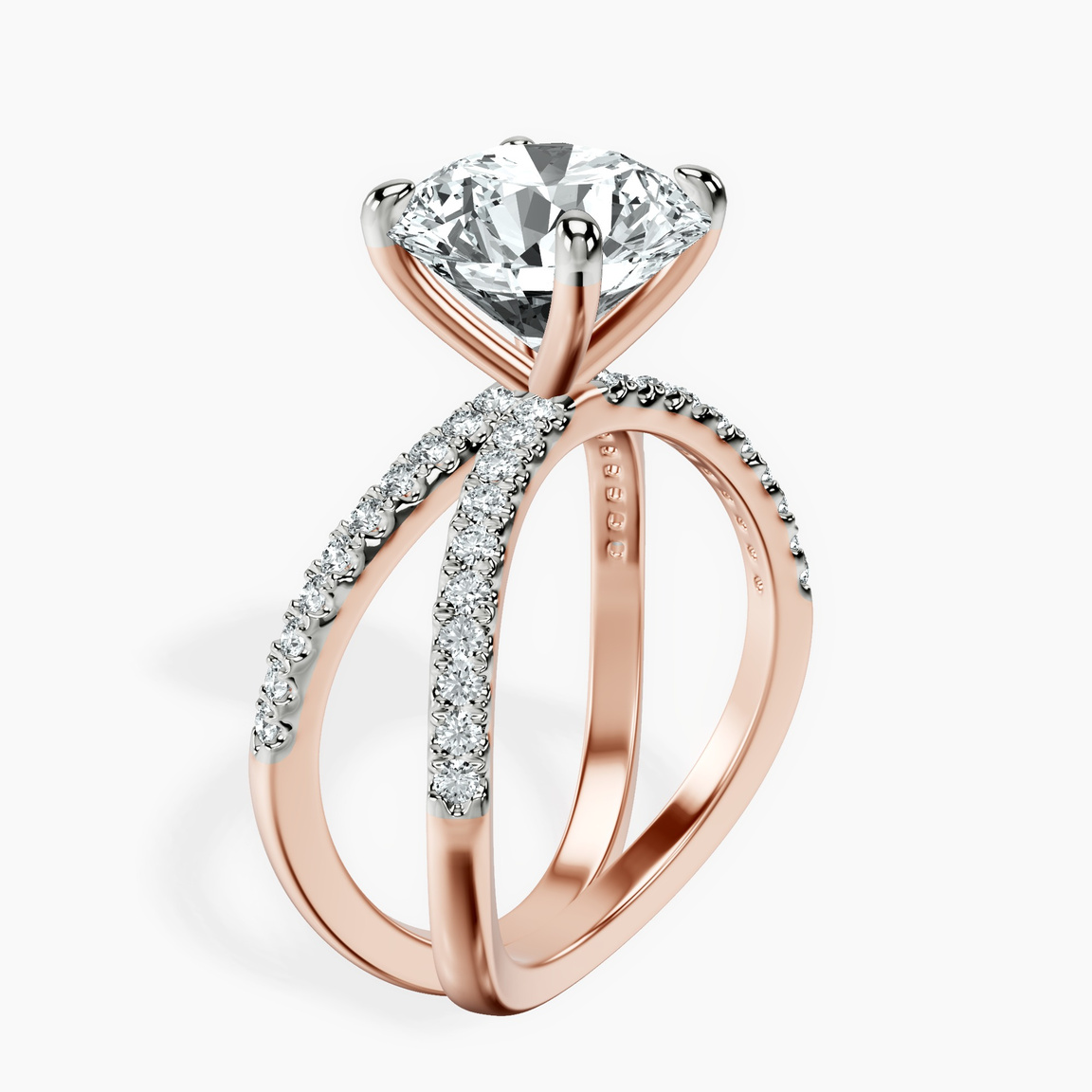 10kt Rose Gold Dakota Criss Cross Lab Diamond Ring standing product image one