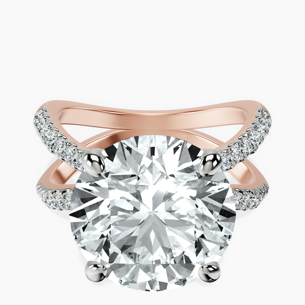 14kt Rose Gold Dakota Criss Cross Lab Diamond Ring front image