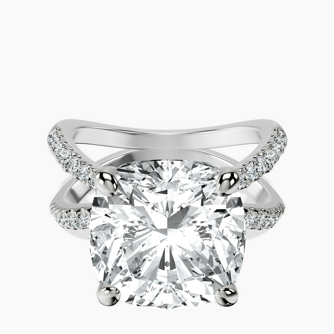 Platinum Dakota Criss Cross Lab Diamond Ring front image
