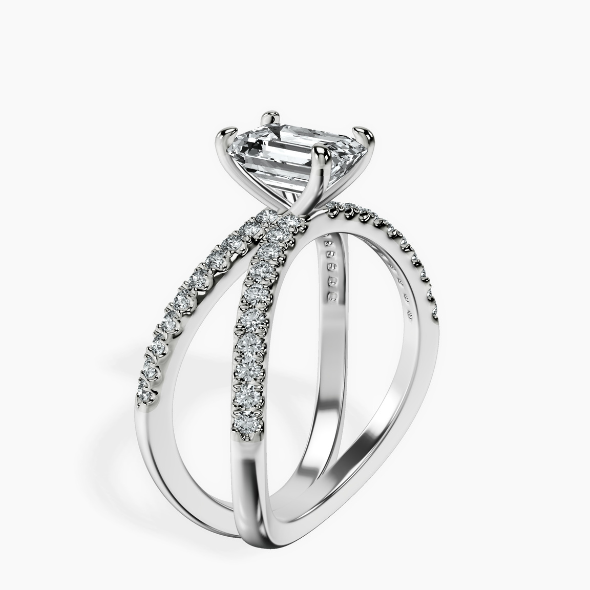 Platinum Dakota Criss Cross Lab Diamond Ring standing product image one