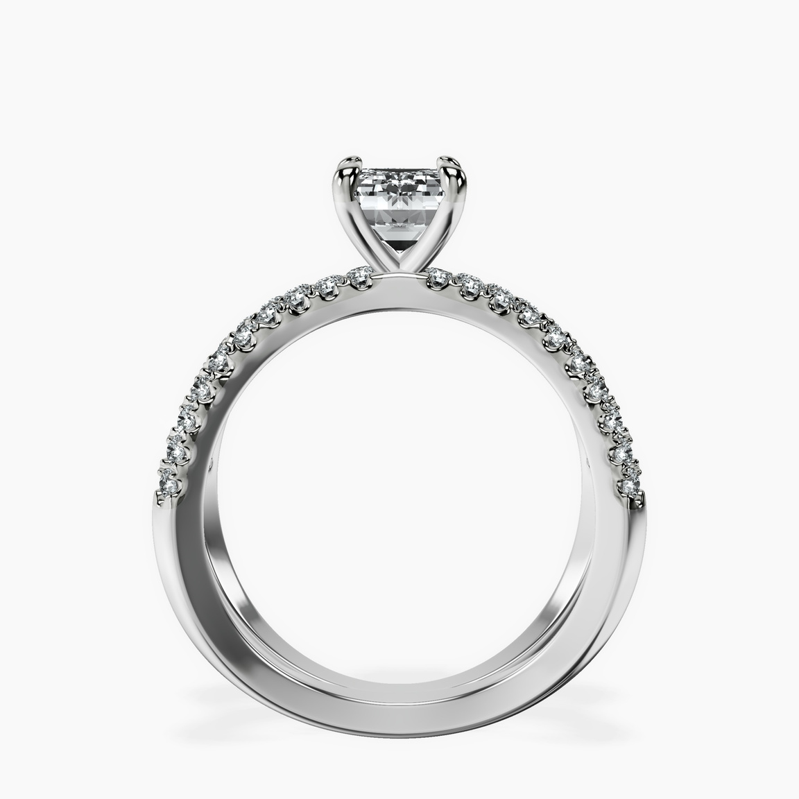 Platinum Dakota Criss Cross Lab Diamond Ring side right image one