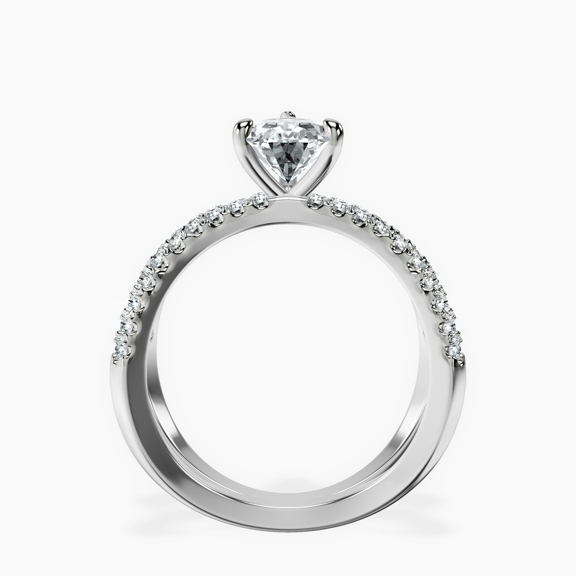 Platinum Dakota Criss Cross Lab Diamond Ring side right image one