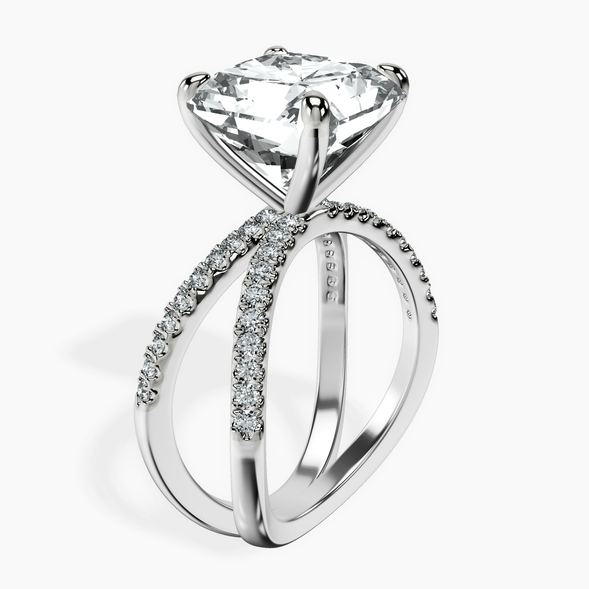 Platinum Dakota Criss Cross Lab Diamond Ring standing product image one