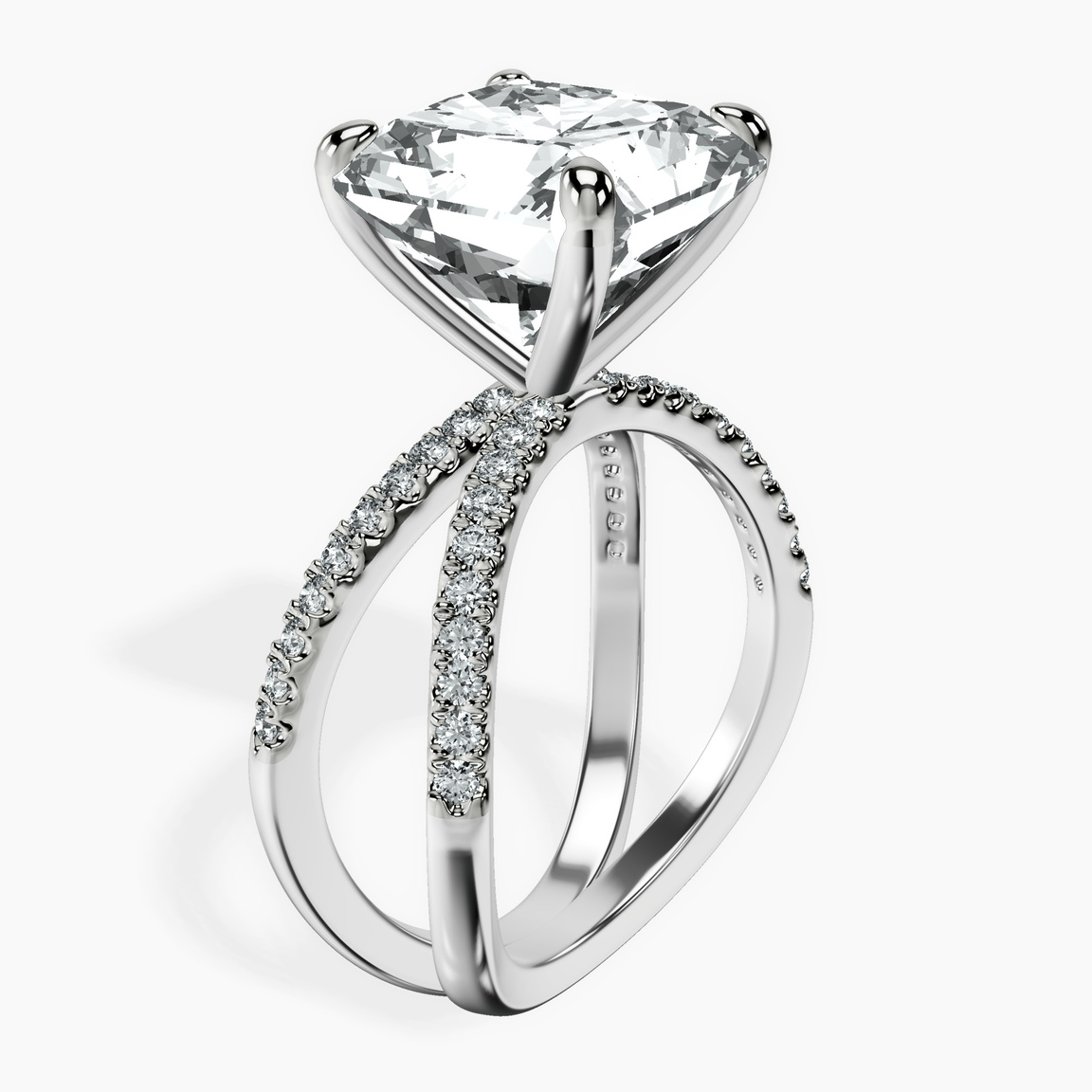 Platinum Dakota Criss Cross Lab Diamond Ring standing product image one