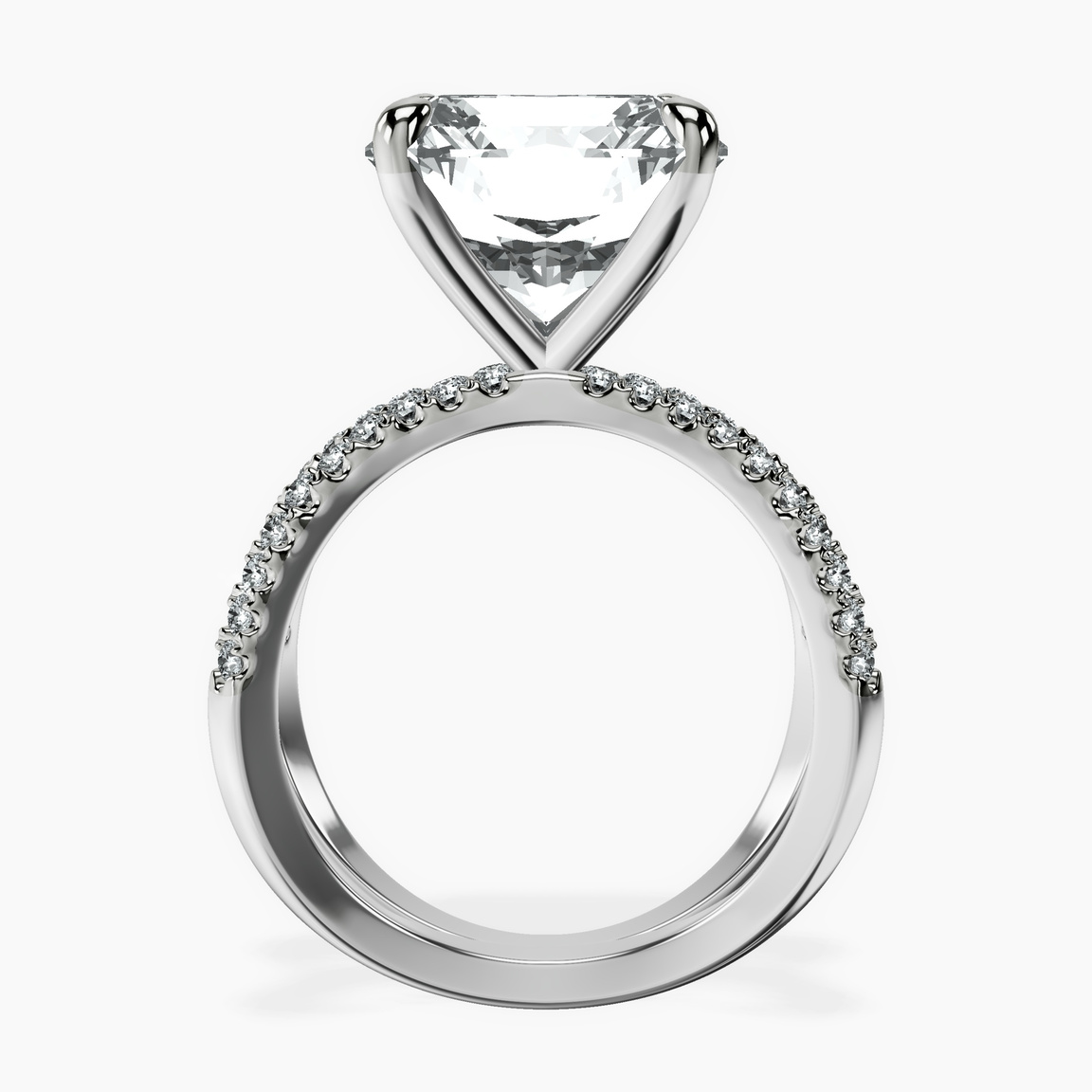 Platinum Dakota Criss Cross Lab Diamond Ring side right image one
