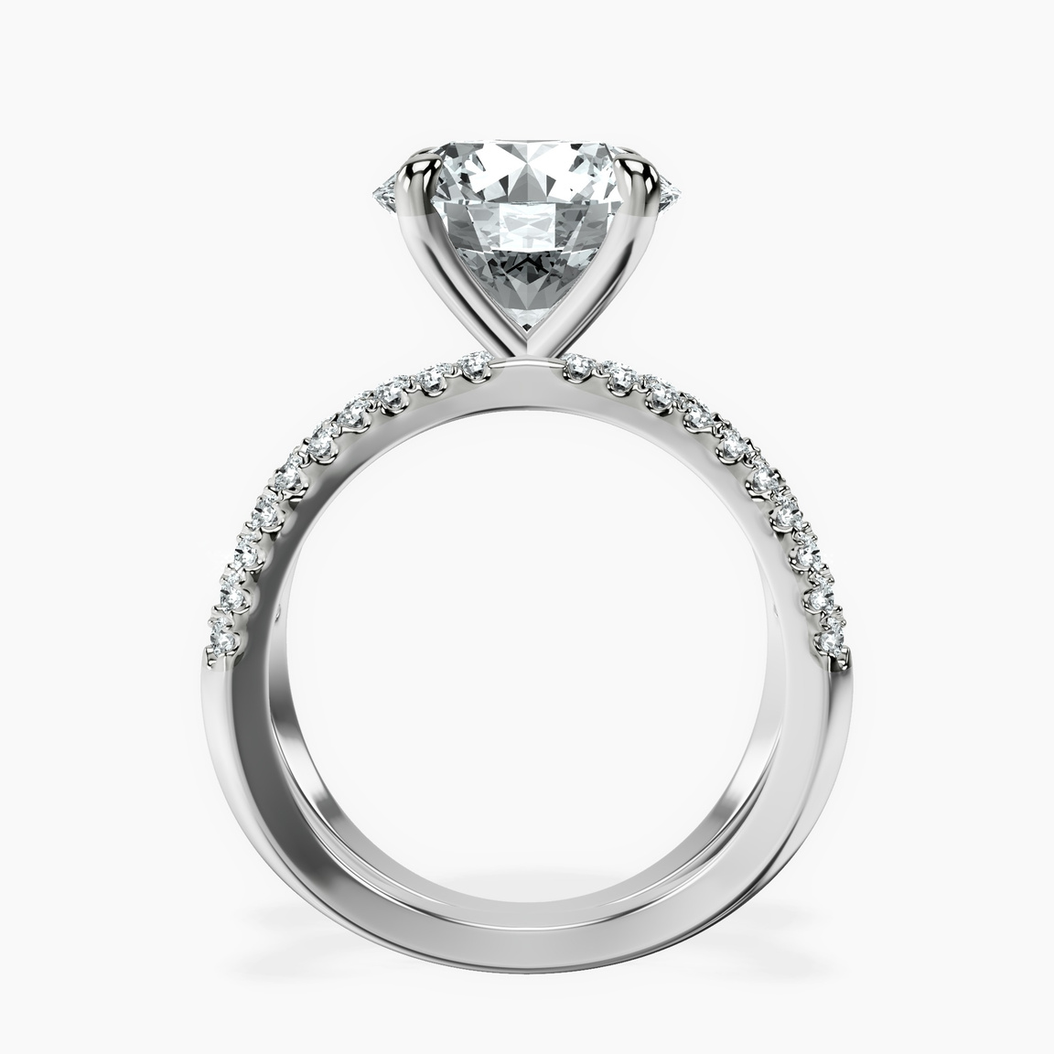 Platinum Dakota Criss Cross Lab Diamond Ring side right image one