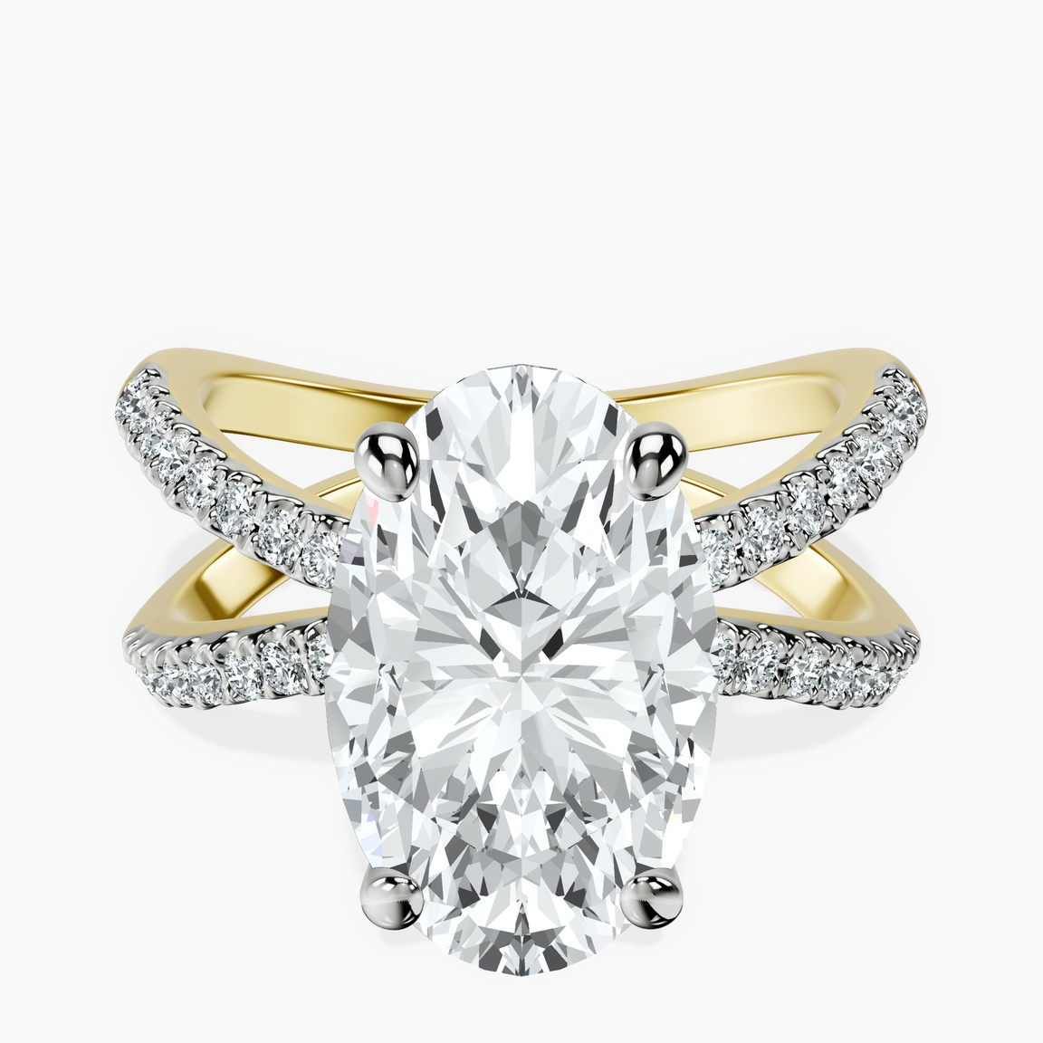 18kt Yellow Gold Dakota Criss Cross Lab Diamond Ring front image