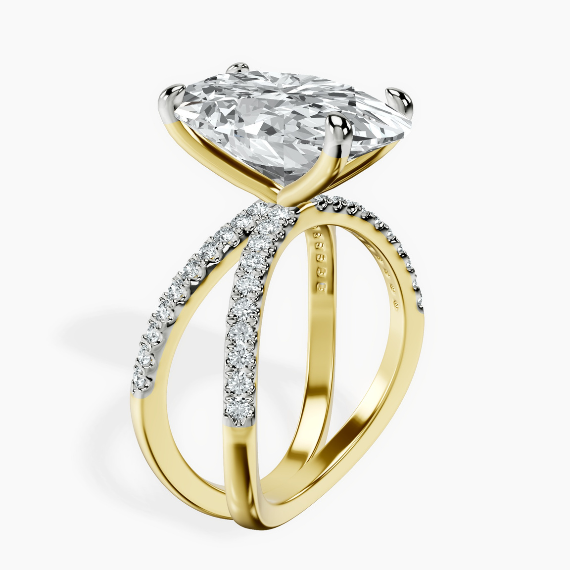 18kt Yellow Gold Dakota Criss Cross Lab Diamond Ring standing product image one