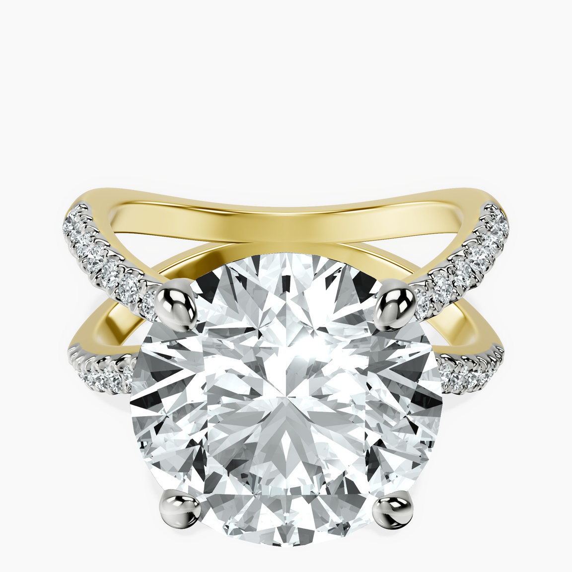 14kt Yellow Gold Dakota Criss Cross Lab Diamond Ring front image