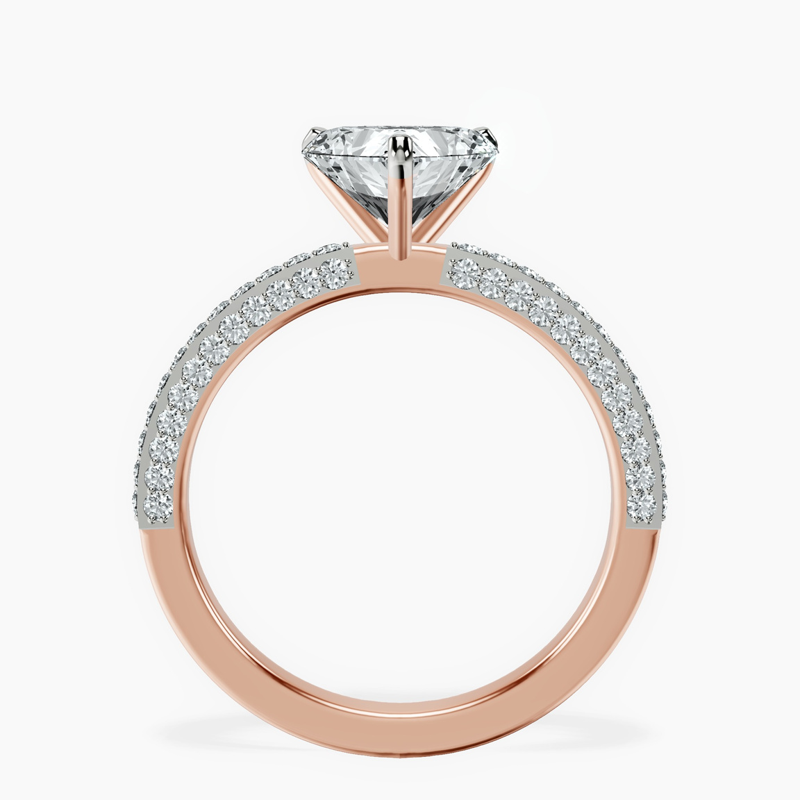 14ct Rose Gold Grace Micro pavé Eternity Lab Diamond Ring side right image one