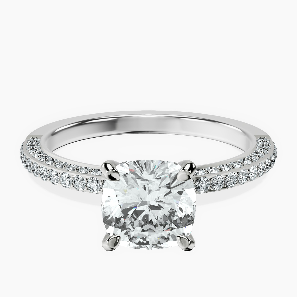 9ct White Gold Grace Micro pavé Eternity Lab Diamond Ring front image