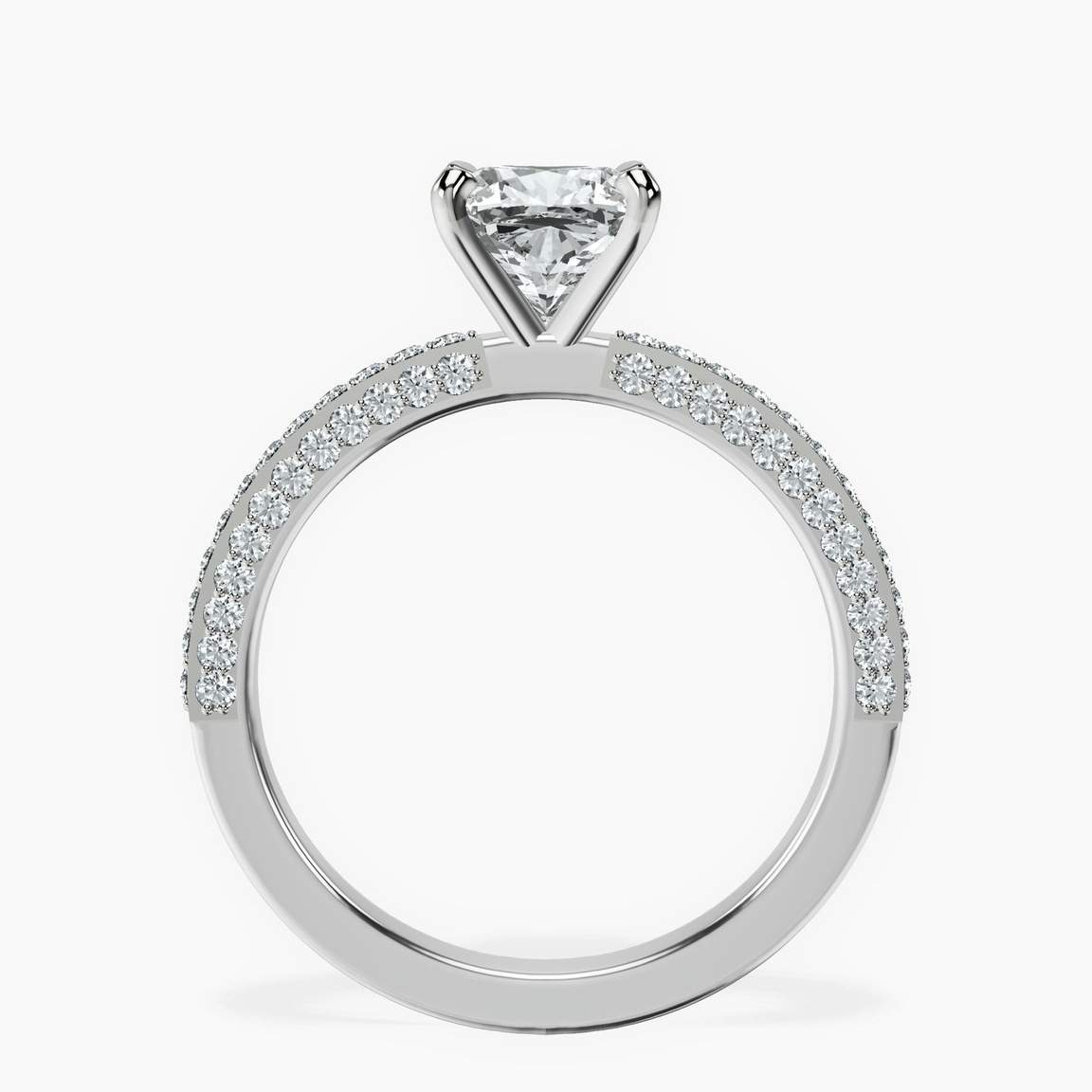 9ct White Gold Grace Micro pavé Eternity Lab Diamond Ring side right image one