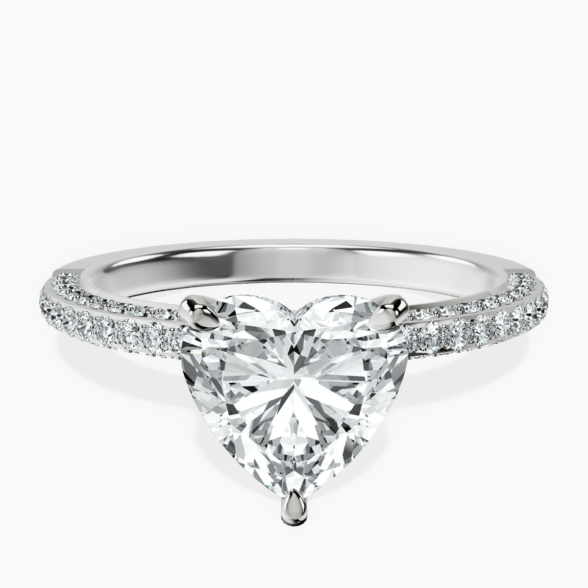 9ct White Gold Grace Micro pavé Eternity Lab Diamond Ring front image