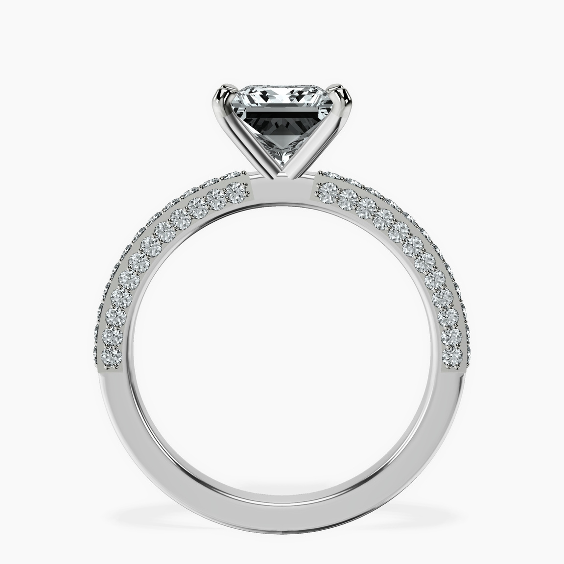 9ct White Gold Grace Micro pavé Eternity Lab Diamond Ring side right image one