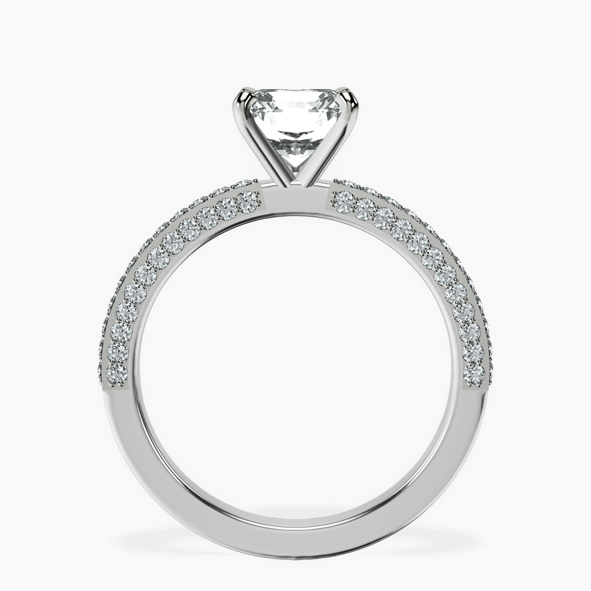 9ct White Gold Grace Micro pavé Eternity Lab Diamond Ring side right image one