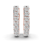 10kt Rose Gold Classic Round Lab Diamond Huggie Earrings (1/2 Ct. Tw.) left
