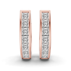 10kt Rose Gold Ines Princess Lab Diamond Huggie Earrings (7/8 Ct. Tw.) left