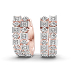 10kt Rose Gold Radiant Sequence Lab Diamond Huggie Earring (1 1/4 Ct. Tw.) front image