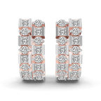 10kt Rose Gold Radiant Sequence Lab Diamond Huggie Earring (1 1/4 Ct. Tw.) left