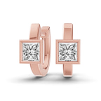 10kt Rose Gold Mirror Glow Single Princess Lab Diamond Huggie Earrings (1 Ct. Tw.) front image