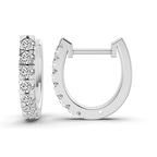 10kt White Gold Classic Round Lab Diamond Huggie Earrings (1/2 Ct. Tw.) right