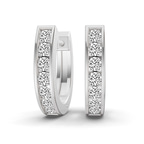 10kt White Gold Remi Round Lab Diamond Huggie Earrings (1/2 Ct. Tw.) front image