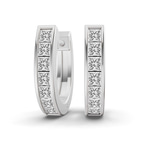 10kt White Gold Ines Princess Lab Diamond Huggie Earrings (7/8 Ct. Tw.) front image