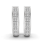 10kt White Gold Ines Princess Lab Diamond Huggie Earrings (7/8 Ct. Tw.) left