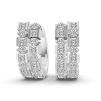 10kt White Gold Radiant Sequence Lab Diamond Huggie Earring (1 1/4 Ct. Tw.) front image