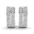 10kt White Gold Radiant Sequence Lab Diamond Huggie Earring (1 1/4 Ct. Tw.) left
