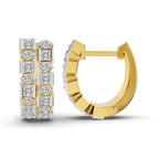 10kt Yellow Gold Radiant Sequence Lab Diamond Huggie Earring (1 1/4 Ct. Tw.) right