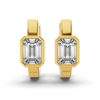 10kt Yellow Gold Auri Single Emerald Lab Diamond Earrings (1 Ct. Tw.) left