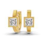 10kt Yellow Gold Mirror Glow Single Princess Lab Diamond Huggie Earrings (1 Ct. Tw.) front image